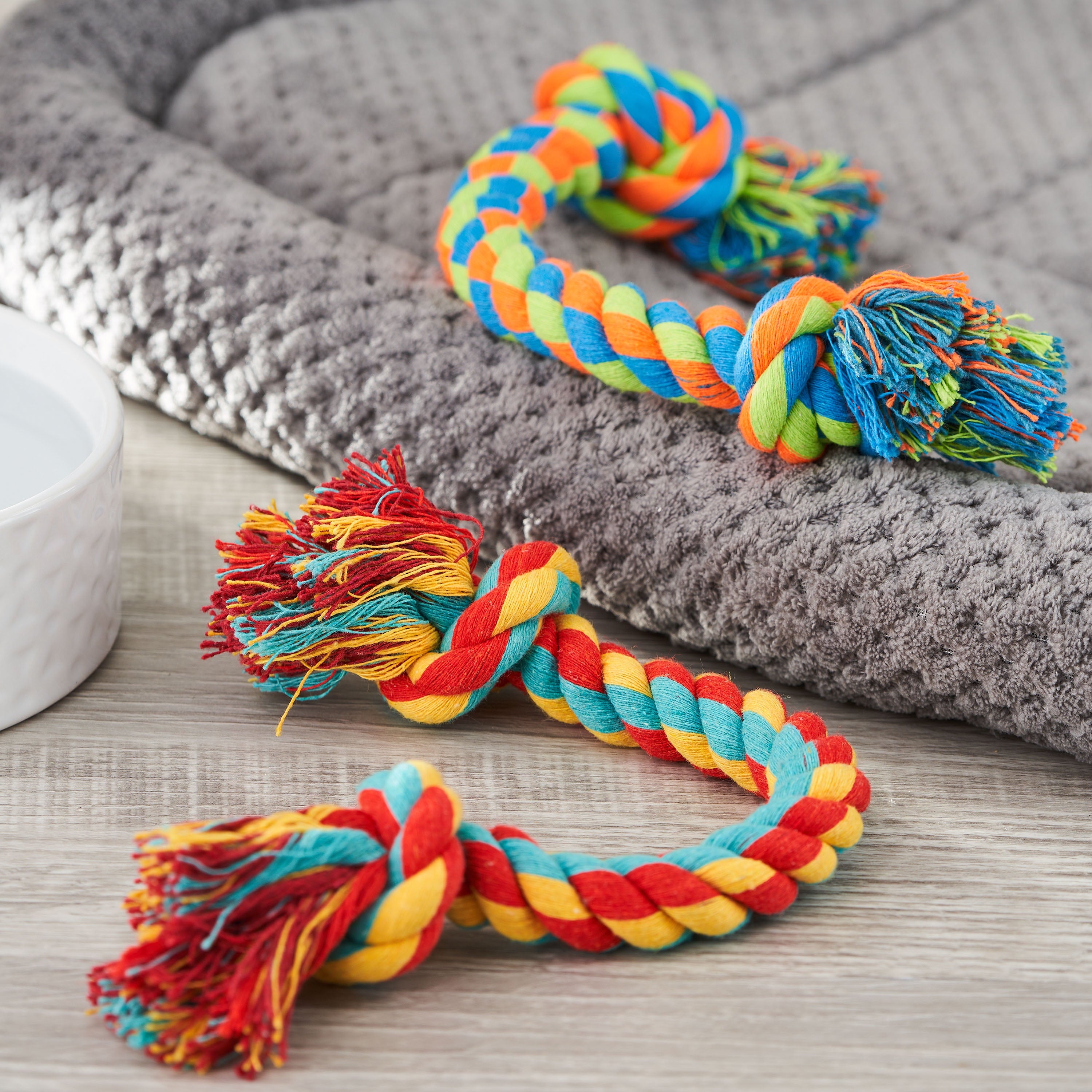 Tug Buddy Braided Rope Chew Dog Toy, Multicolor, Level 1 for Light Chewing