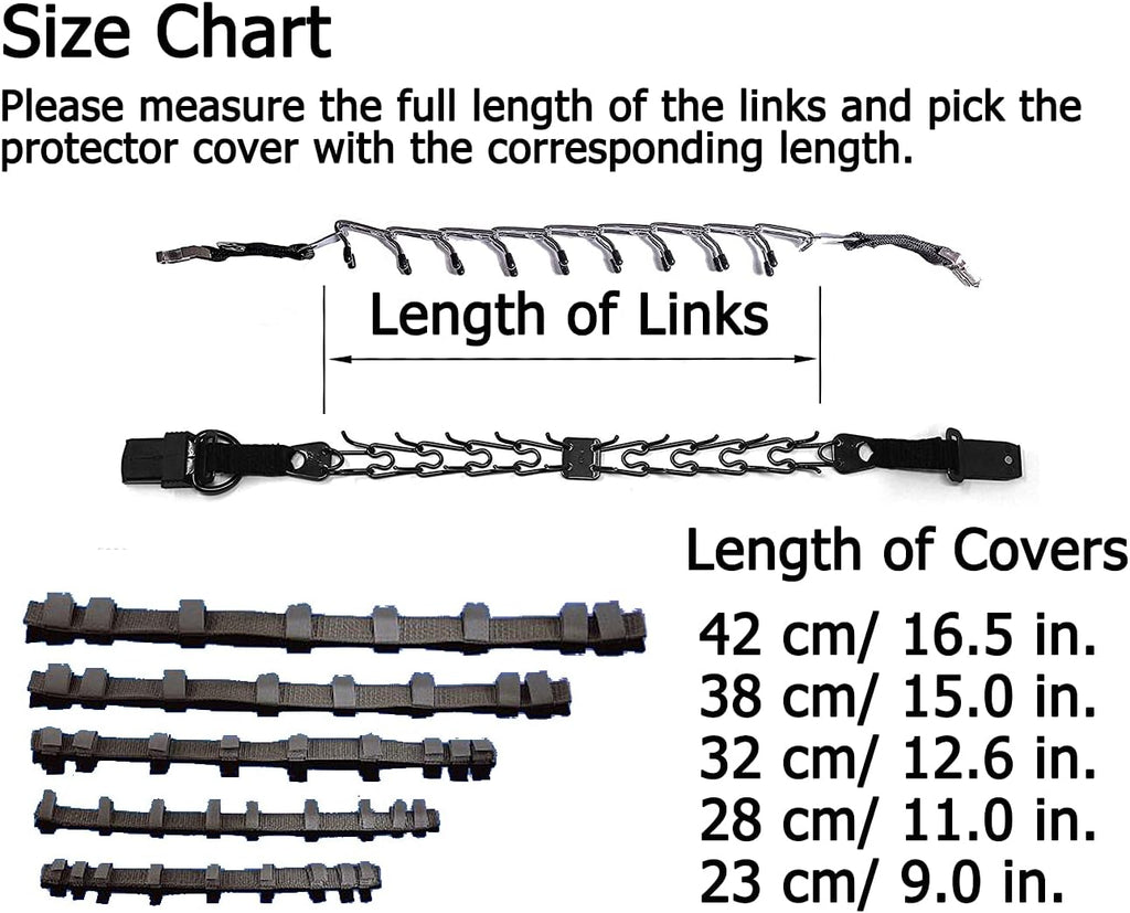 Dog Prong Training Collar Cover, Pinch Collar Nylon Protector (L, Black)