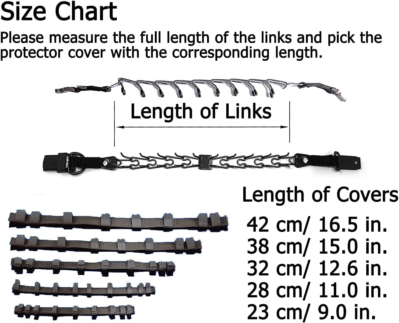 Dog Prong Training Collar Cover, Pinch Collar Nylon Protector (L, Black)