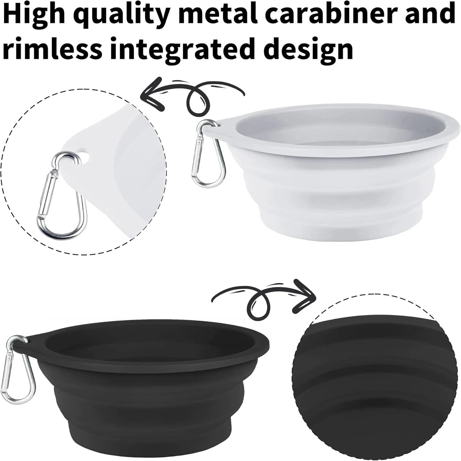 1500 ML Collapsible Dog Bowl - Sturdy Reinforced Rim - Collapsible Dog Bowl - Portable Dog Accessories and Travel Dog Bowl - Collapsible Water Bowl for Dogs