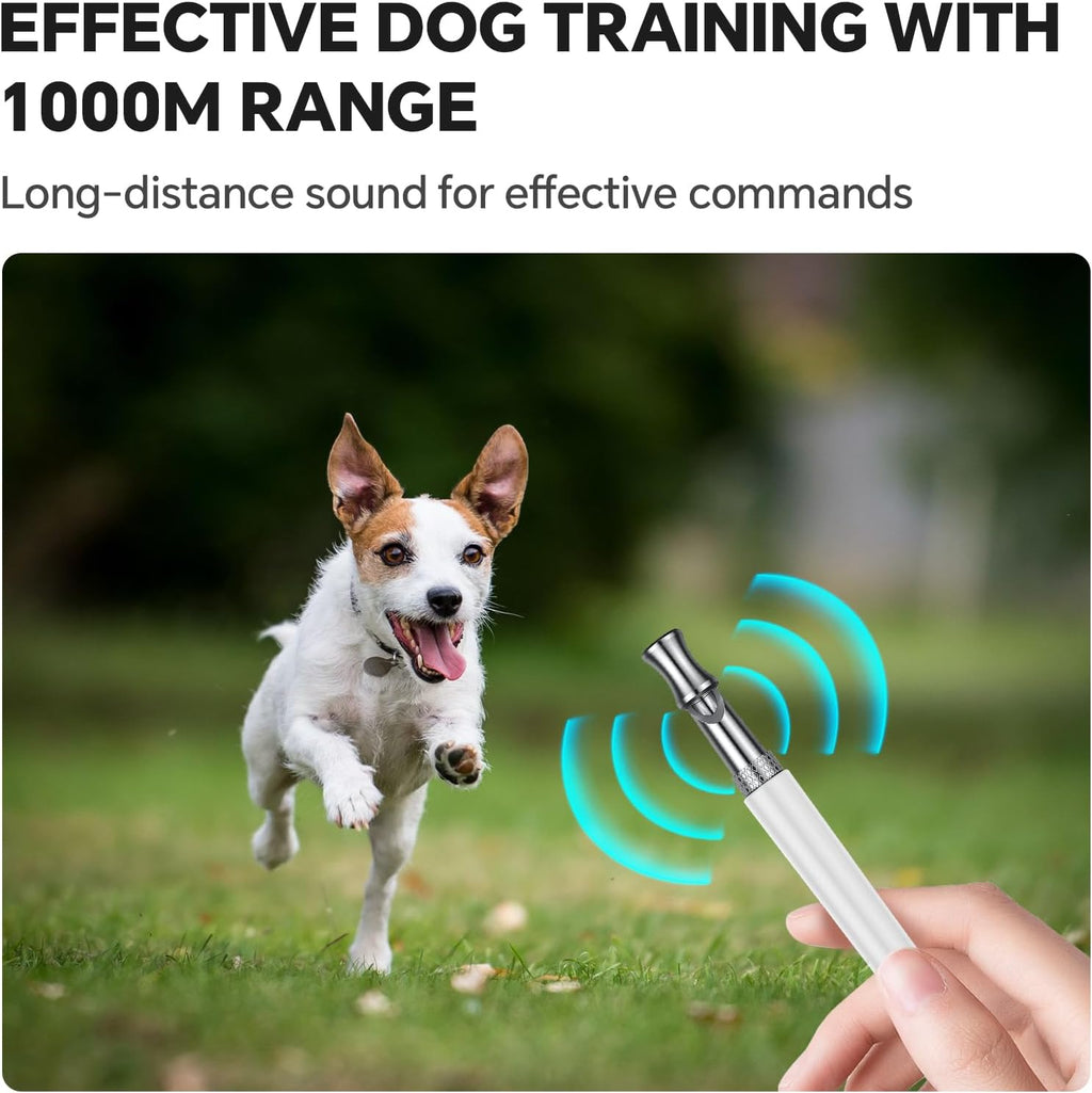 Dog Whistle, Dog Training Whistle with Lanyard, 2 Pcs Adjustable Ultrasonic Silent Dog Recall Whistles, Professional Dog Whistle to Stop Barking Neighbors Dog (White)