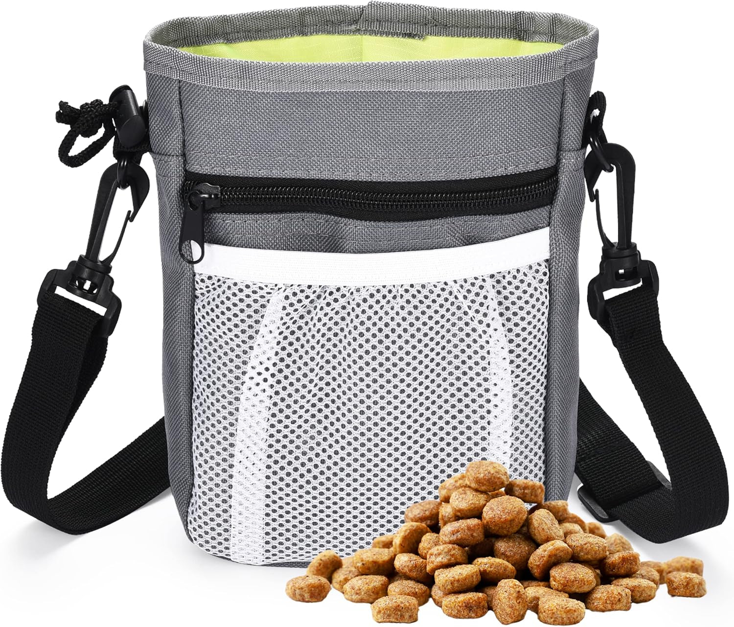 Dog Treat Training Pouch 5.3 Ounce - Treat Bags with 3 Ways to Wear - Adjustable Strap for Waist, Belt, or Shoulder - Dogs Trainer Pouch Bag with Poop Bag Dispenser -Small or Large Pet