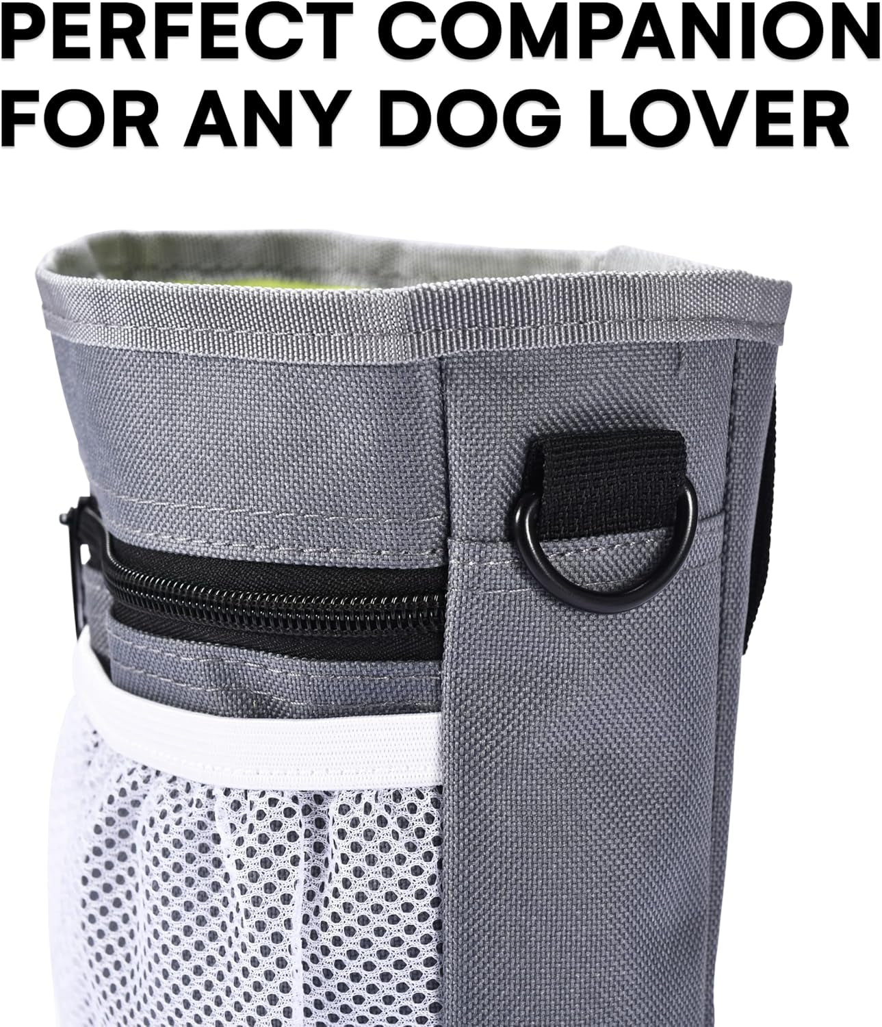 Dog Treat Training Pouch 5.3 Ounce - Treat Bags with 3 Ways to Wear - Adjustable Strap for Waist, Belt, or Shoulder - Dogs Trainer Pouch Bag with Poop Bag Dispenser -Small or Large Pet