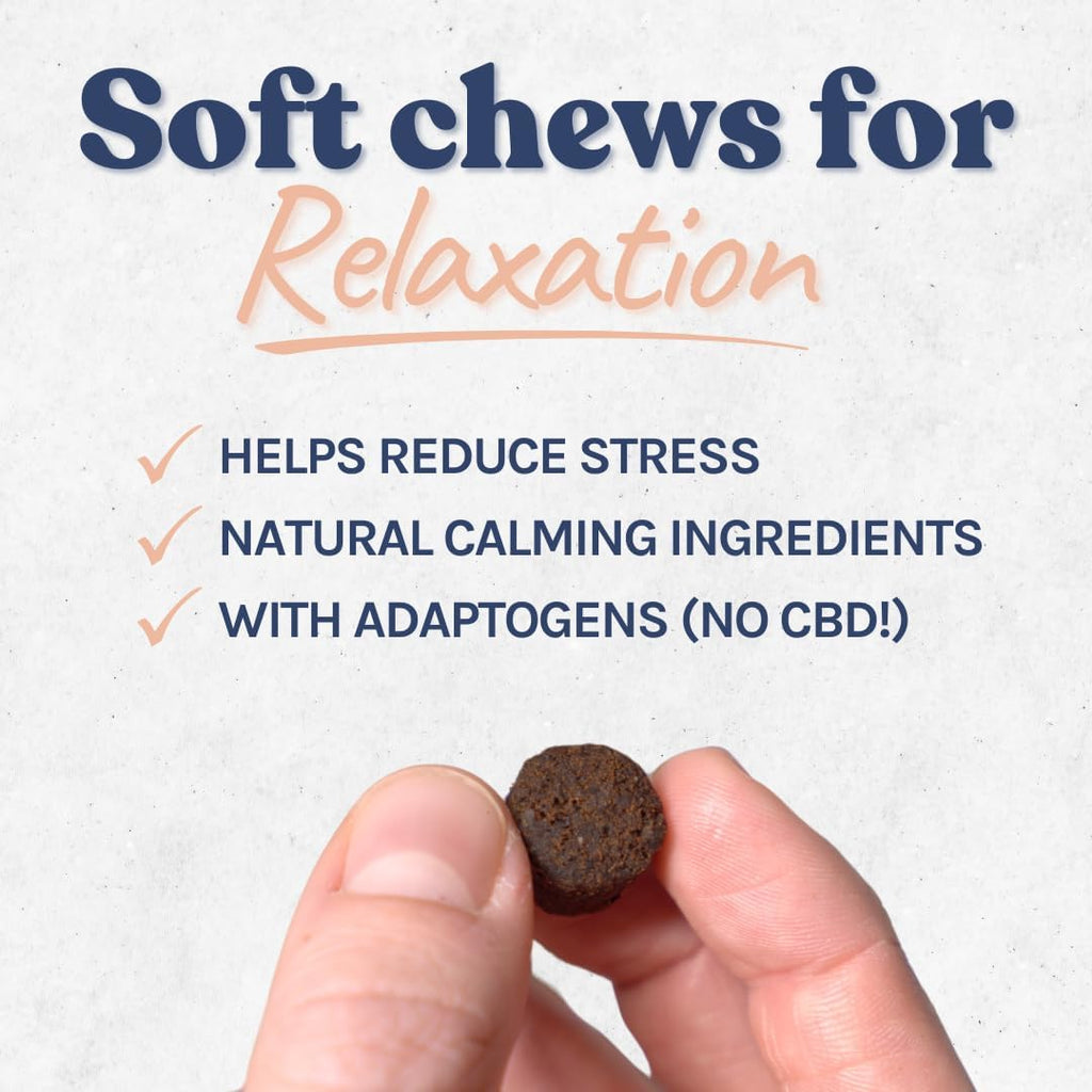 Calming Aid, Natural Duck Dog Treats & Toppers for Stress Relief - Dog Separation Anxiety, Stress Reduction, Aggression Relief - Support Calm, Immunity Health (4.6 Ounces)