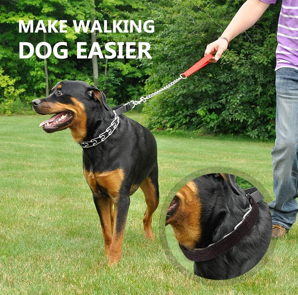 Dog Prong Training Collar Cover, Pinch Collar Nylon Protector (L, Black)