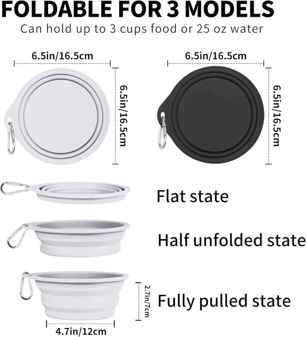 1500 ML Collapsible Dog Bowl - Sturdy Reinforced Rim - Collapsible Dog Bowl - Portable Dog Accessories and Travel Dog Bowl - Collapsible Water Bowl for Dogs