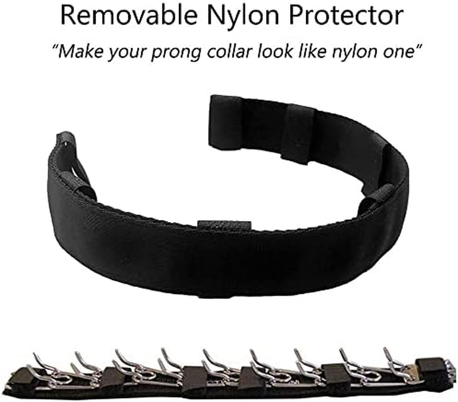 Dog Prong Training Collar Cover, Pinch Collar Nylon Protector (L, Black)