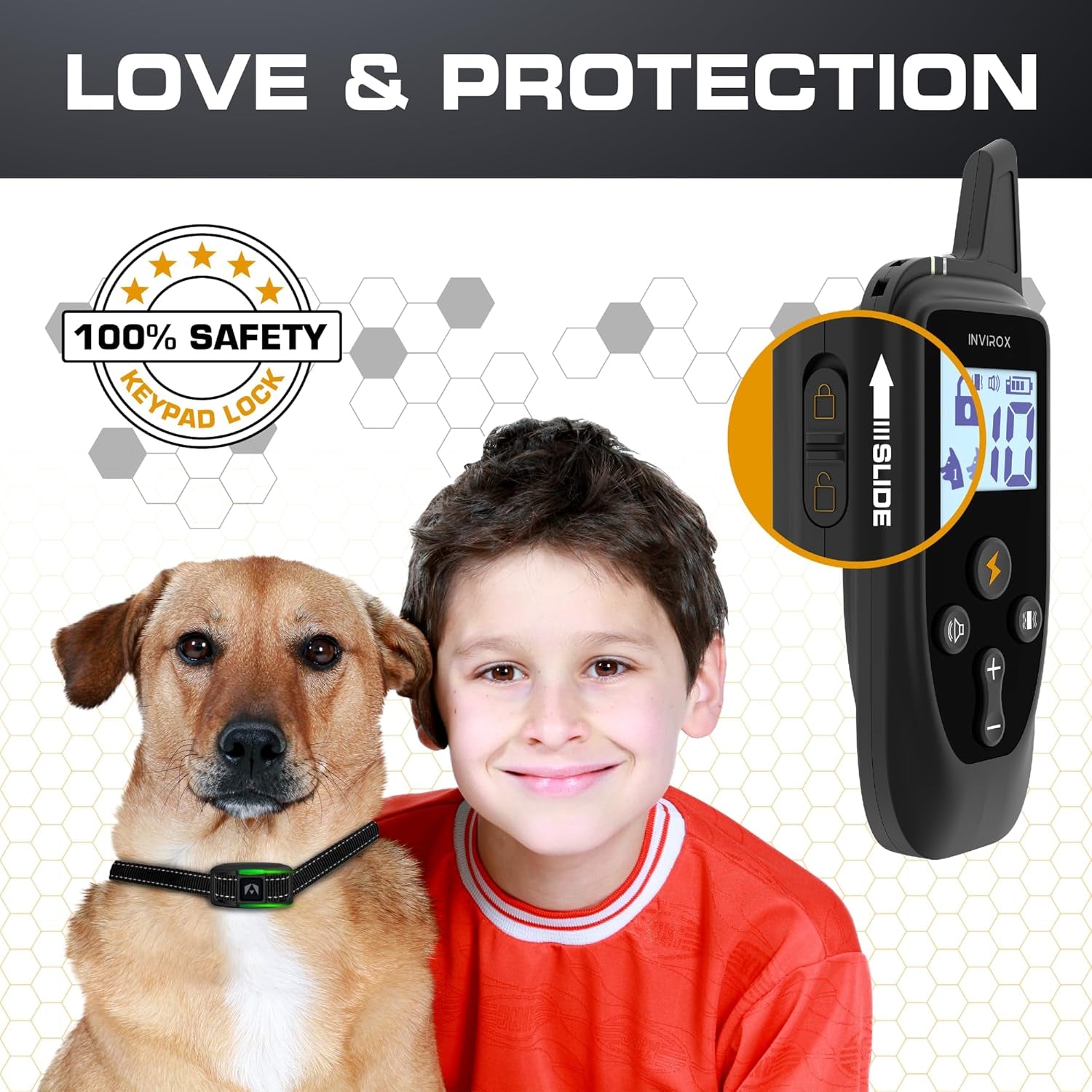 Training Collar for Large Dog [Spark K9] 124 Levels Dog Training Collar with Remote 1100Yd Range, Night-Light Mode Dog E Collar for Medium Dogs IP67 Waterproof (Punk)